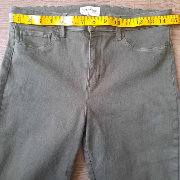 L’Agence Piper High Rise Skinny Pants Jeans Dark Ivy Coated - Picture 4 of 9